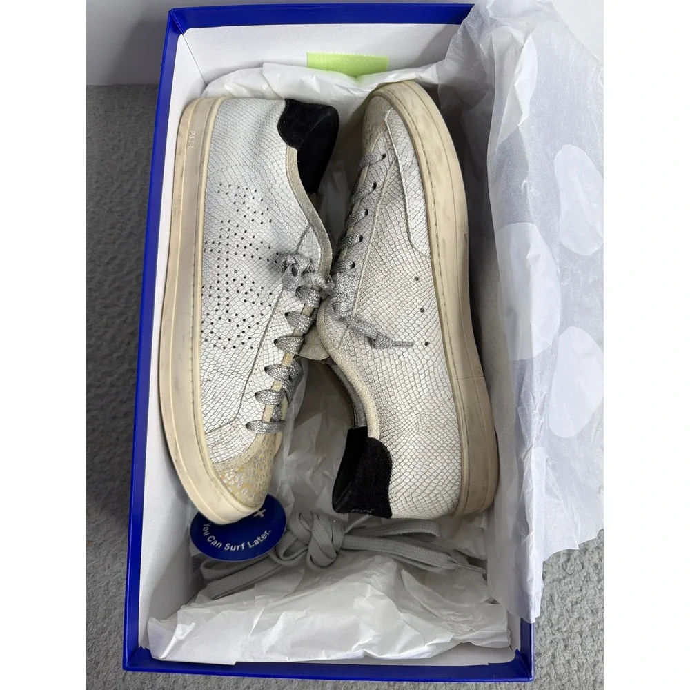 P448 John Silver Snakeskin Leopard John Sneakers Italian Womens 39 Shoes 8.5 US